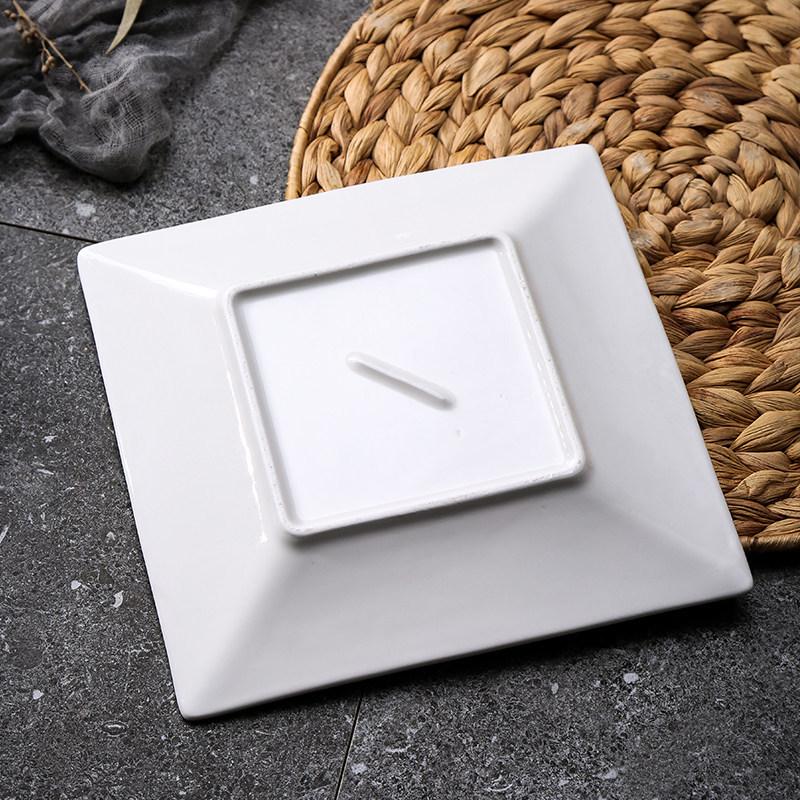 White Ceramic Western Dinner Plates: Flat, Deep, Square, Steak, and Vegetable Options for Home and Hotel Tableware