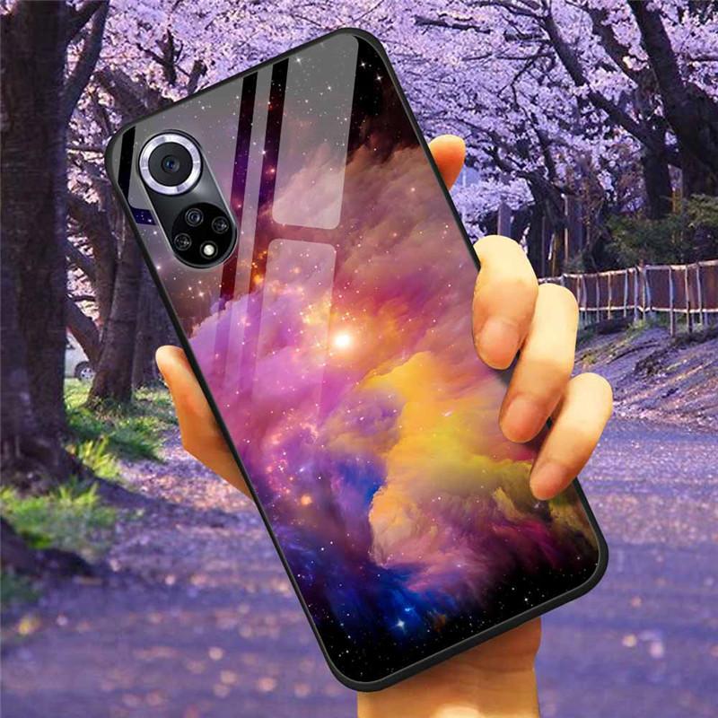 For Honor 50 Pro Case Tempered Glass Starry Marble Hard Back Cover for Huawei Honor 50 Phone Cases Honor50 Protective