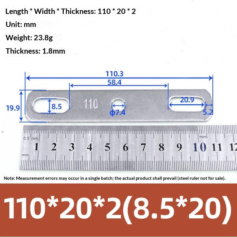 304 Stainless Steel Double Hole Metal Straight Plate Thickened Flat Gasket With Holes Blocking Plate Bolt Accessories
