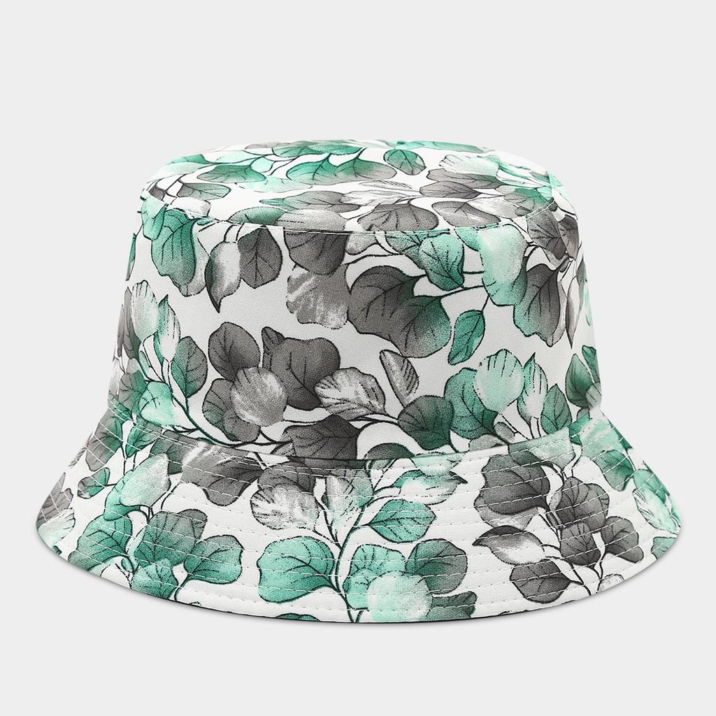 Double-sided Bucket Hat Women's Spring and Summer New Colorful Graffiti Flower Pot Hat Trendy Foldable Sun Hat Shows Small Face