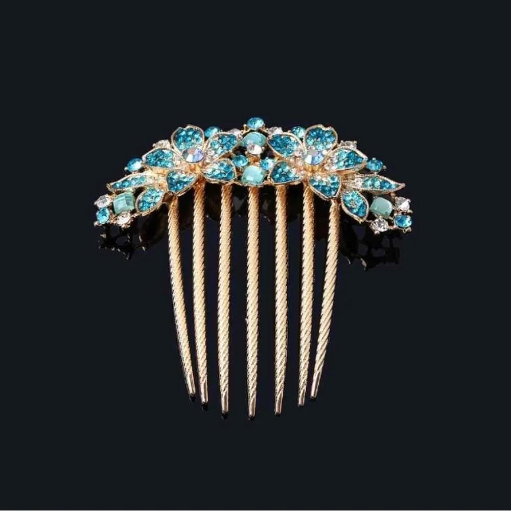 Cubic hairpin accessory blue gemstone hairpin cubic hairpin