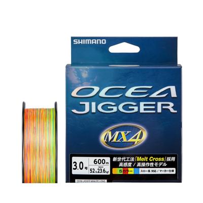 SHIMANO Ocea Jigger MX4 PE Šňůra 600m Vícebarevná PL-O94P #3 (52 liber)