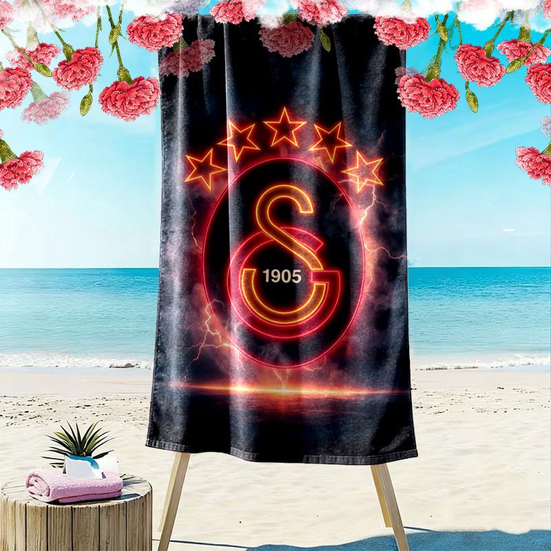 Galatasaray Edge Print Beach Towel, Large Soft Quick Dry Towel for Beach Camping Swimming