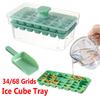 34/68 Grids Pressing Ice Cube Molds Ice Cream Molds Home Ice Box Model Easy To Take Off The Mold Freezing Whiskey Cocktail Tools
