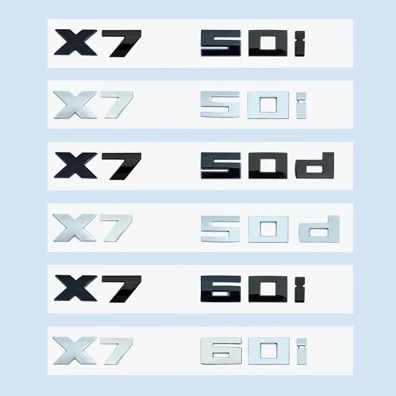 ABS Car Truck Badge, Logo Sticker, Black Chrome, 3D, M, X7M50i, X7M50d, X7M60i, X7, M50i, M50d, BMW, X7 Series, G07