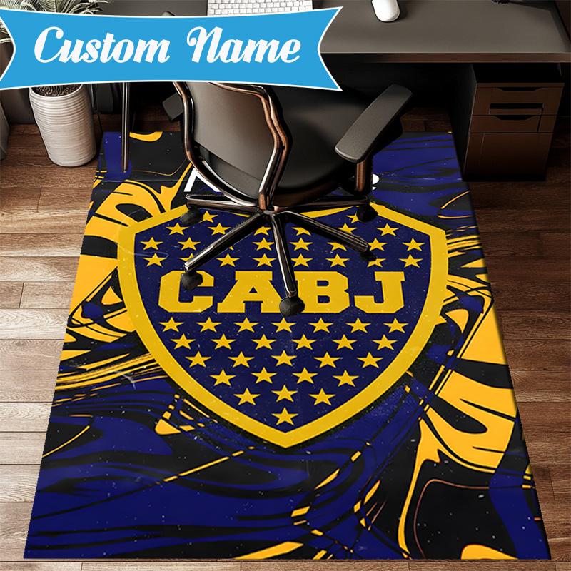 Custom Name Juniors FC Emblem Rug Game Carpet, Floor Mat for Bedroom Living Room Entryway Rug, Home Decor Idea Gift for Christmas birthday