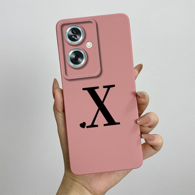 For Oppo A79 Case OPPO A79 5G Phone Case Oppo A79 Cover OPPO CPH2553 Cute Initial Letters Square Silicone Shockproof Back Cover