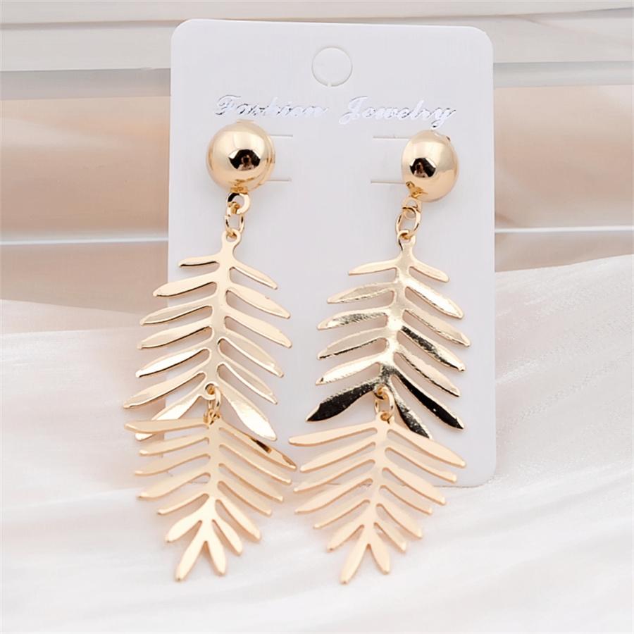 Plant Hollow  Leaf  Long Leaves Earrings Pendant Roundness  Jewelry  Supplies Earing Jewelry