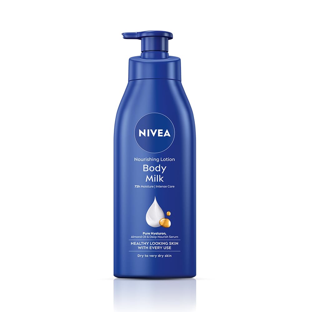 NIVEA Nourishing Body Milk 400ml Body Lotion with Hyaluronic Acid | 72Hr Hydration | Deep Moisture Care for Very Dry Skin