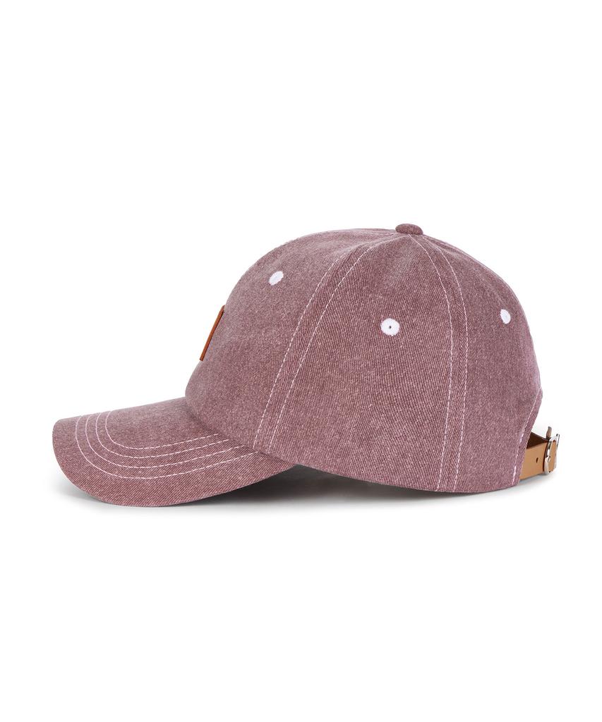 Bajal Va Square Pigment Label Ball Cap Red Bean