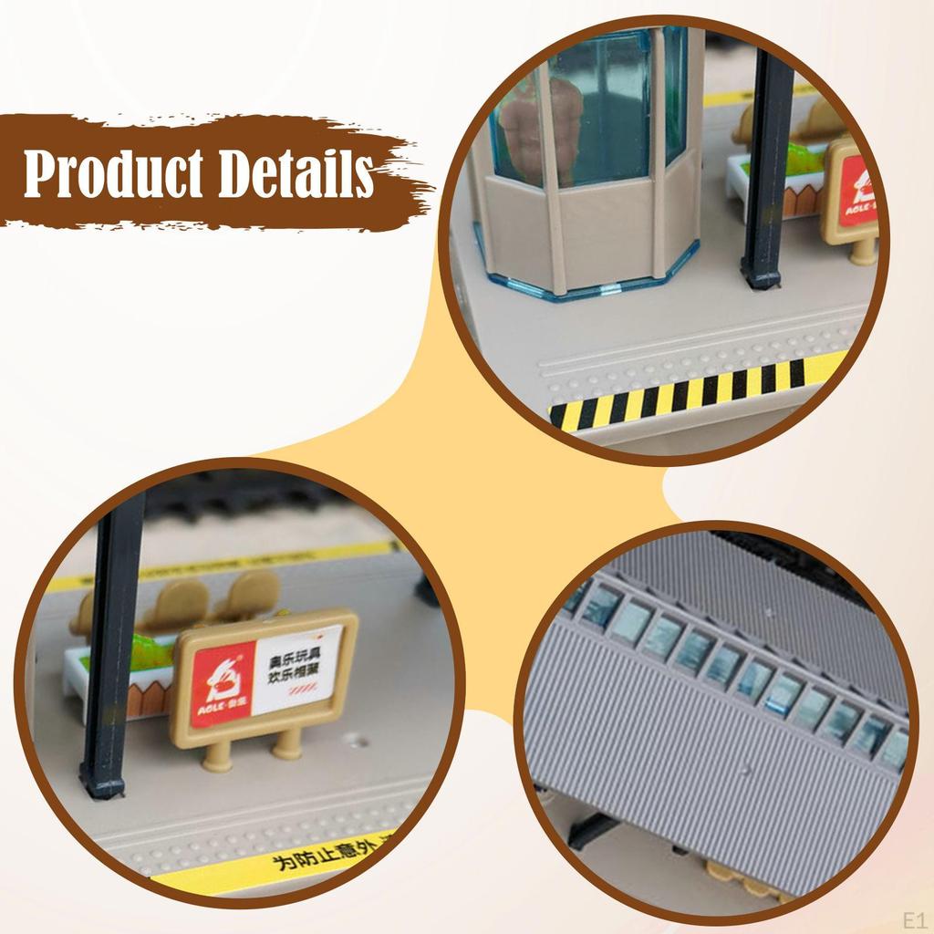 HO Scale Train Station Model Architectural Display Sand Table Decor Decoration Miniature Scene