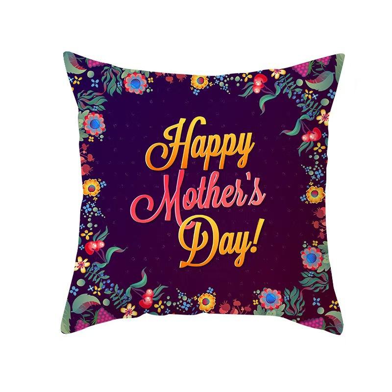 

New Home Mother s Day Pillow Office Peach Skin Cushion Cover Sofa Car Cushion Cover Backrest 45*45cm