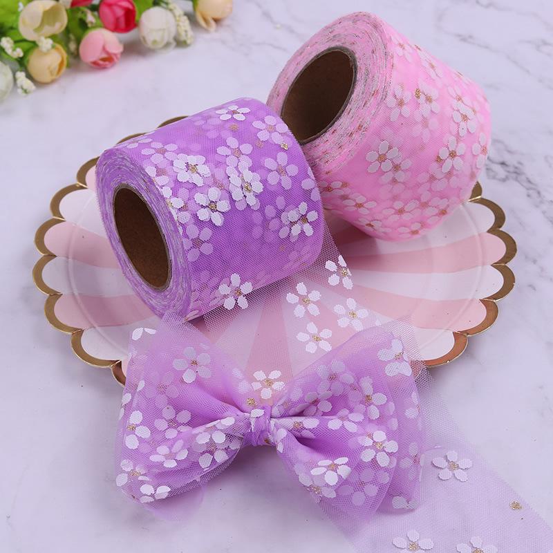Rainbow Love Heart Tulle Ribbon for Crafts Gift Diy Package Wrap Decorative Ribbons Love Stars Lace Christmas Decor