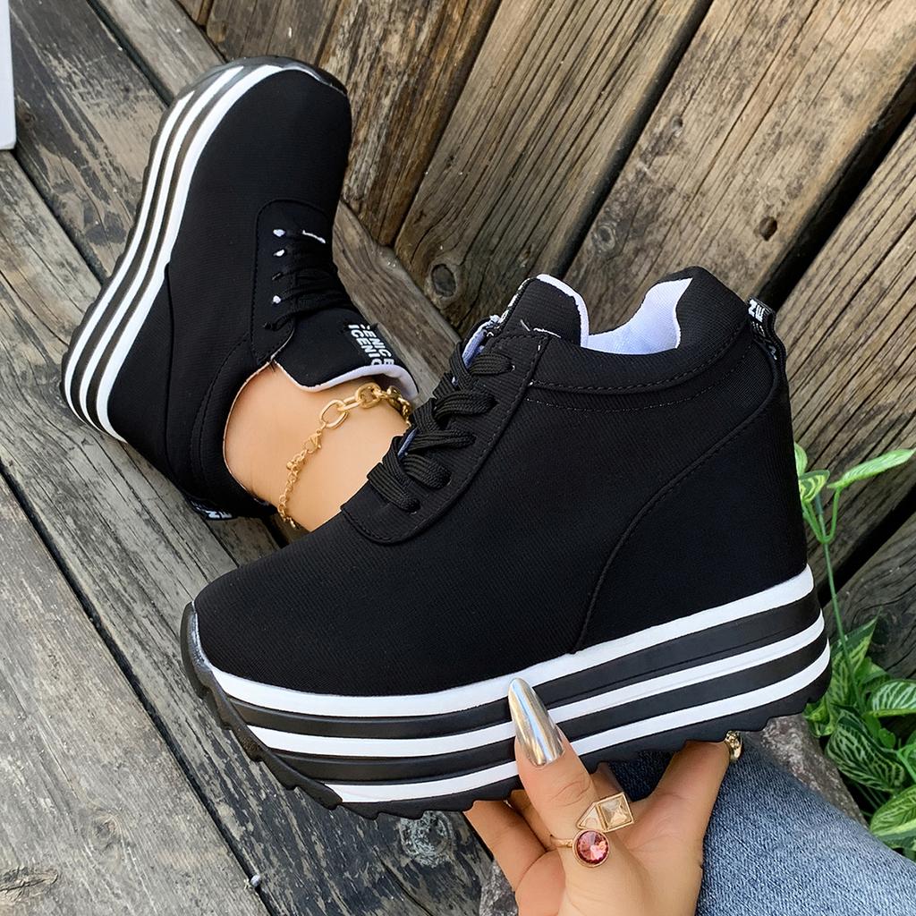 Women Boots 2025 New Thick Bottom Comfortable Shoes Height Increasing Casual Boots Woman Luxury High Heels Chunky Sneakers Women