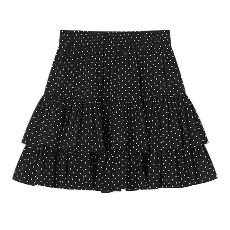 Women s High-Waist Tiered A-Line Mini Skirt L