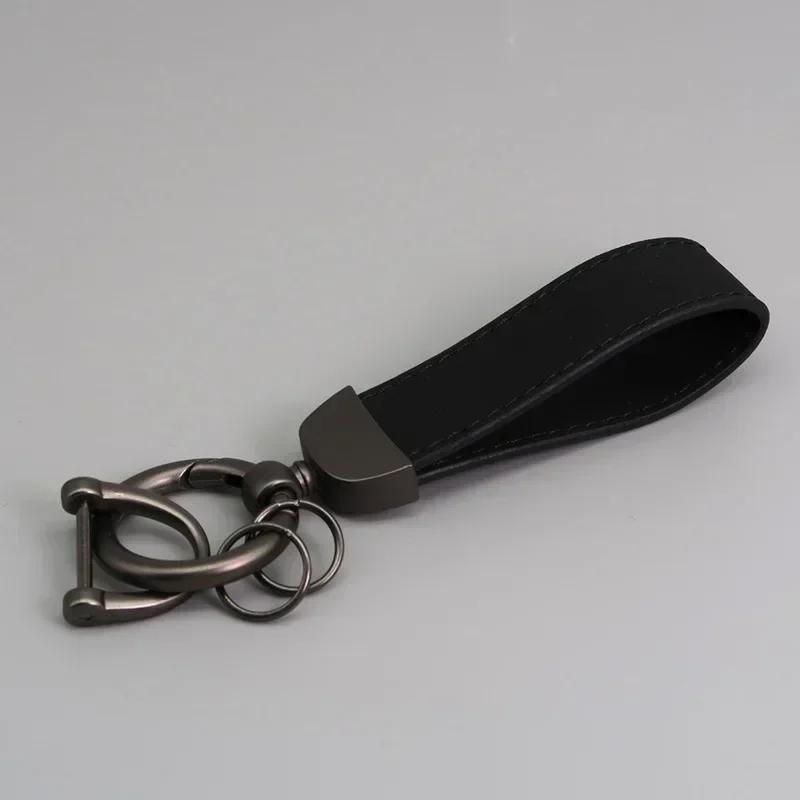 Laser Custom Logo Suede Leather Keychain for Men and Women Retro Vintage Personalized Company Name Keyring Engrave Car Key Chain