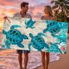 Sea Turtle Beach Towel Vibrant Coral Reef Print Soft Absorbent Fabric Beach Towel Microfiber Large Sand Free Quick Dry