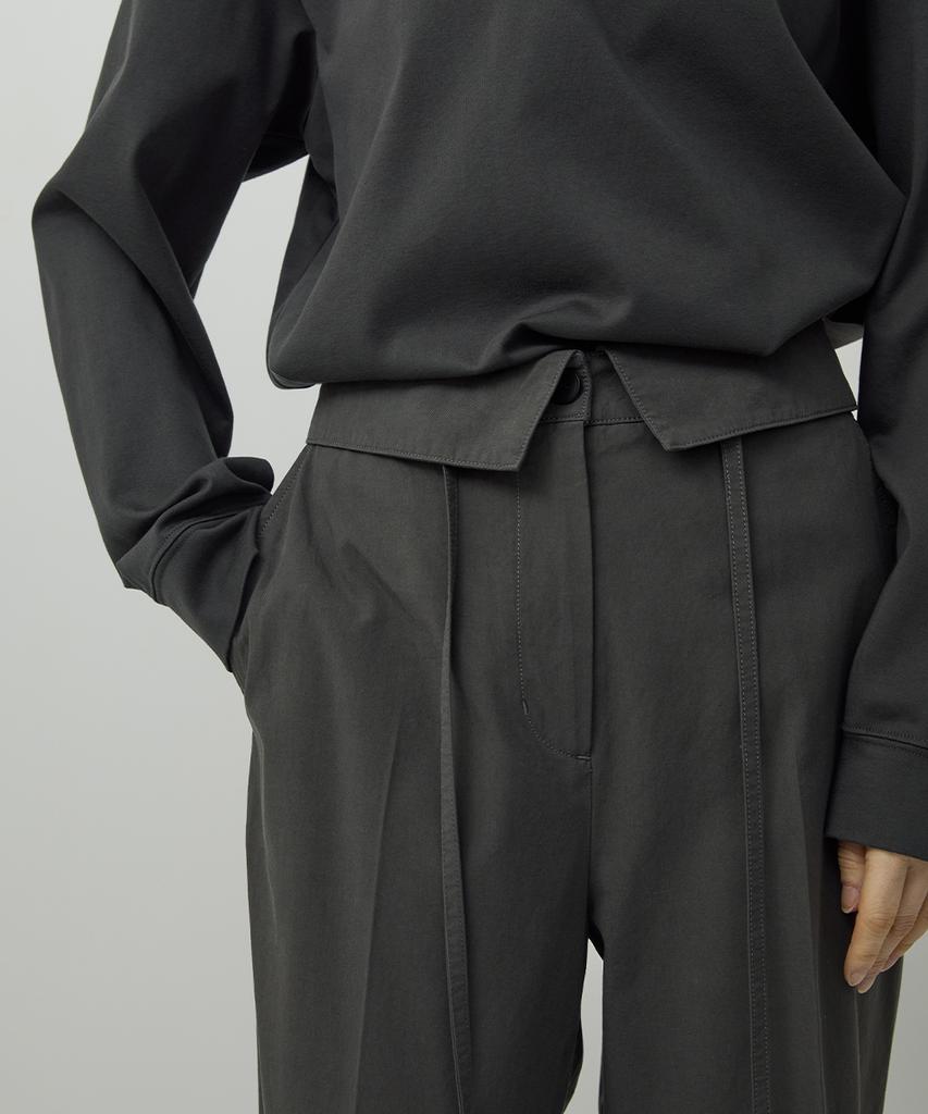 Leopeusaideuhwaiteulabel Flap Waist Pants Charcoal