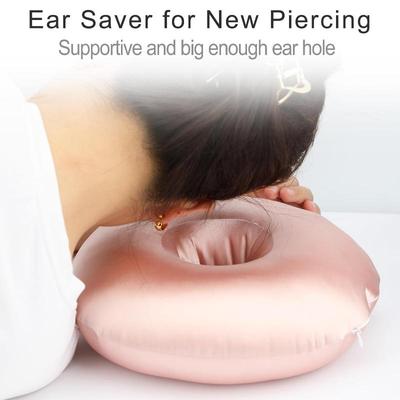 Oreiller de piercing pour oreilles pour les personnes dormant sur le côté, oreiller en forme de O avec trou pour l'oreille, pour la maison et les voyages, pour soulager les douleurs et les plaies de pression à l'oreille