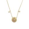 French-style dazzling eight-pointed star compass necklace for women, vintage gold model, light luxury niche high-end layered collarbone chain new