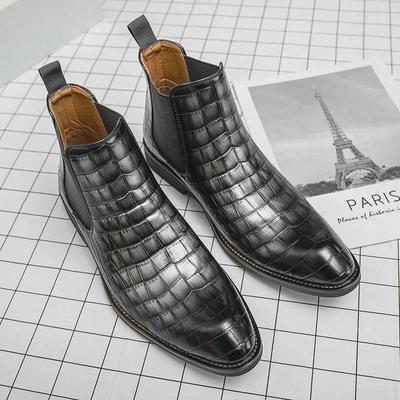 2024 Large-Size European & American Pointed Chelsea Leather Boots for Men - Autumn/Winter