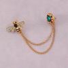 Fashion Bee Crystal Tassel Chain Women Brooch Vintage Lapel Pin Badge Men'S Shirt Collar Pins Luxulry Jewelry Accessories Gift