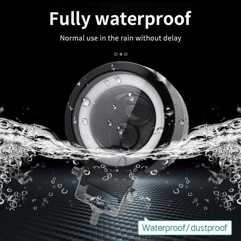 Faruri pentru motociclete 3 inchi 30W cu ochi de înger rotund Faruri cu lentile cu LED Faruri de ceață fascicul Accesorii pentru motociclete Lumină de lucru pentru conducere