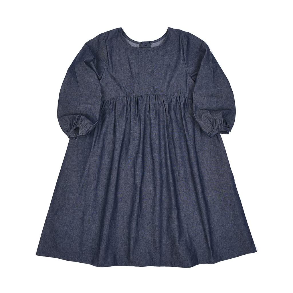 Kusguru Japan Dress Dark Size M Women's KOP505-88 Blue,