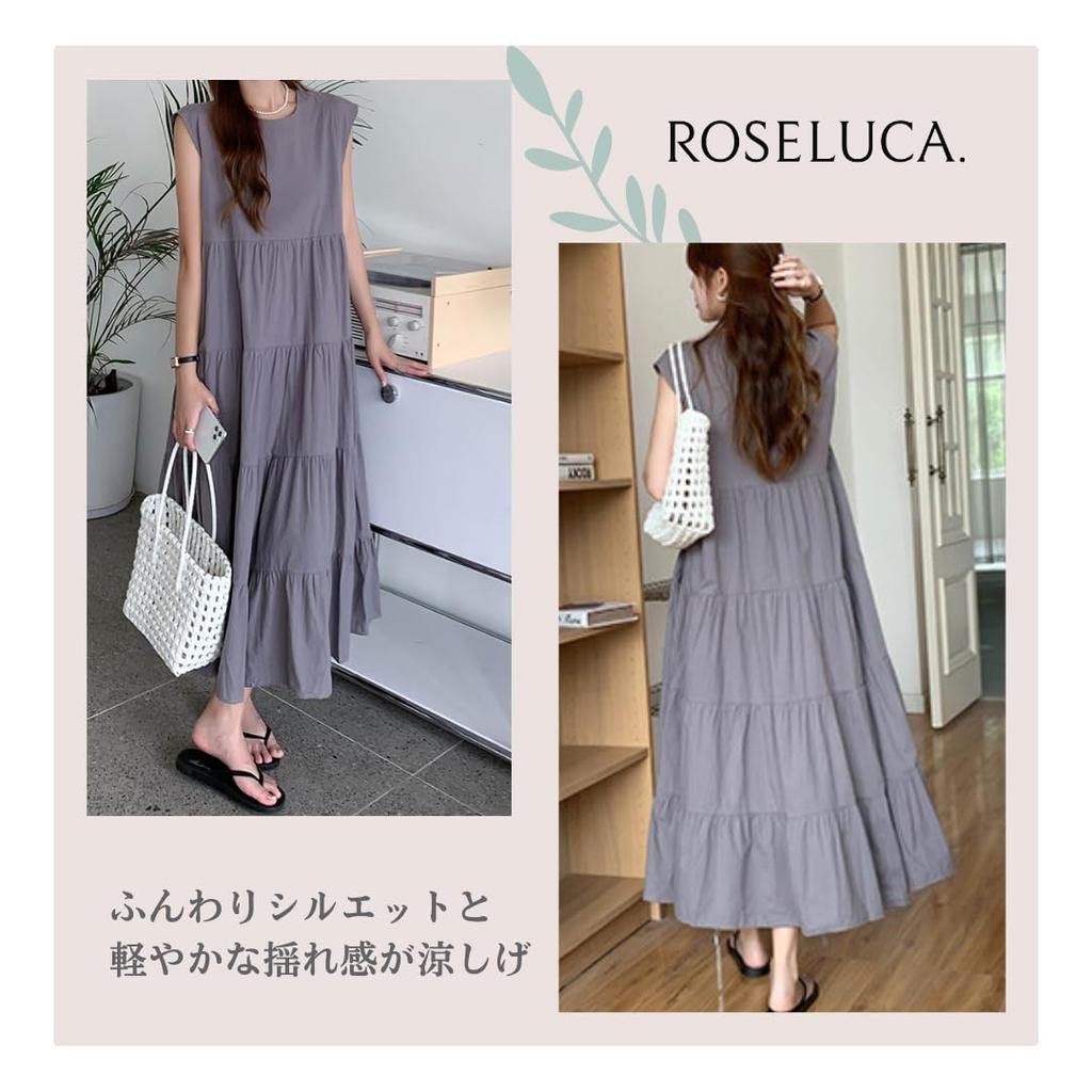 Summer Sleeveless Maxi Dress with Tiered and a Feminine A Slimming Layering A Stylish Size ROSELUCA. Women's Design, Flattering, Ruffled, Look. Cool,