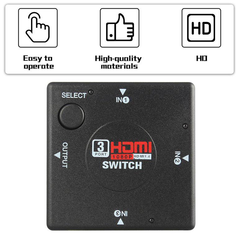 Buy Mini Switcher Definition Video 3 Port HDMI Switch Splitter for HDTV