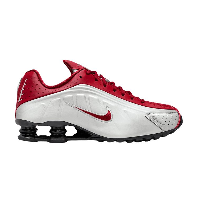 

Nike Shox R4 Metallic Silver Black Team Crimson Men Sneakers Red HQ1988-009 44.5