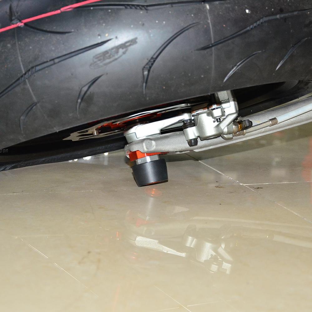 For KTM 690 Duke R SMC R Front Rear Shoes Axle Fork Crash Sliders Protector for 690 Duke R 690 SMC R 690 Supermoto Husqvarna 701