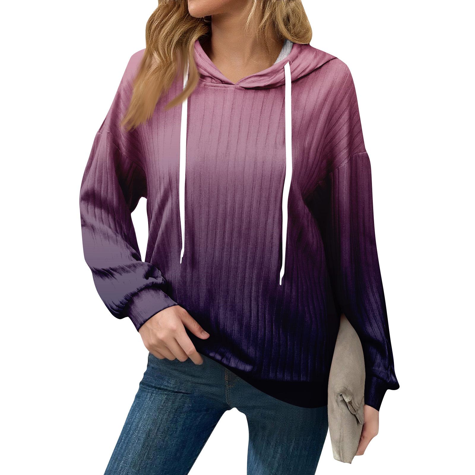 

Толстовки для женщин оверсайз зимние милые свитшоты пуловер трендовая осенняя одежда XL темно-фиолетового