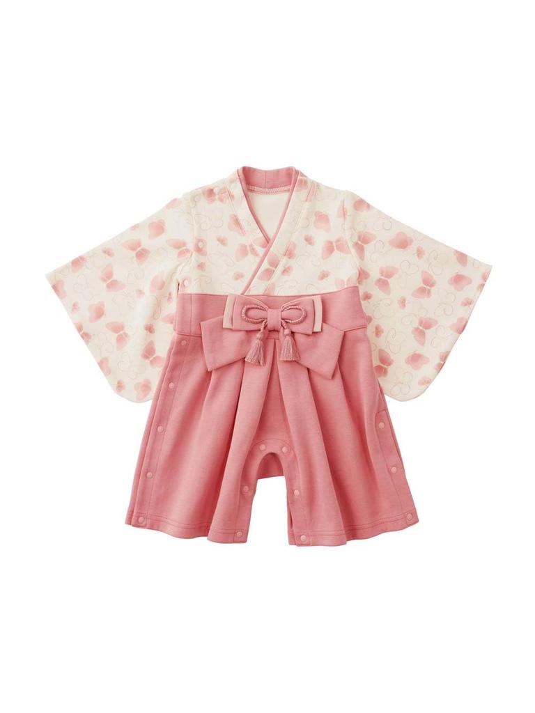 ANGELIEBE Baby Clothes for Boys and Hakama Japanese Perfect for First 100th Day Shrine Japanese Size Pink Girls, Romper, Kimono, Formal, Pattern,