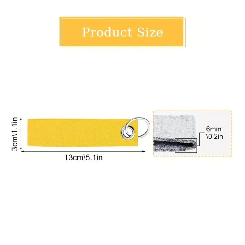 10 st Färgrika Tomma Filtnyckelringar med Stark Filt och Metallringar för Personliga Nyckelringstillbehör