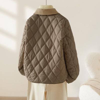 Thickened Cotton-padded Jacket Short Winter New Foreign-style Loose Cotton-padded Jacket Rhombus Thickened Warm Cotton-padded Jacket