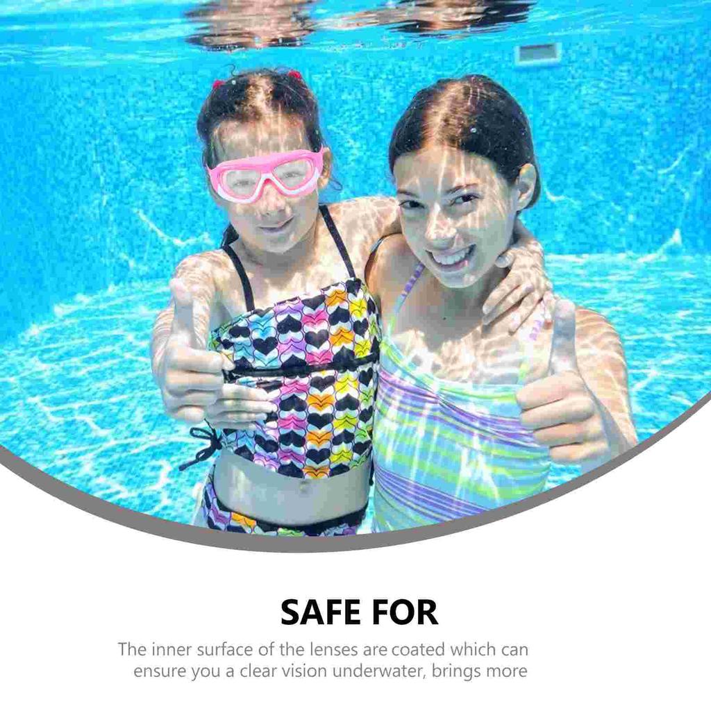 Kinder Schwimmbrille Großrahmen Antibeschlag Wasserdicht PC-Linse Silikonband Bonbon-Grün Kinder Schwimmbrille Vision