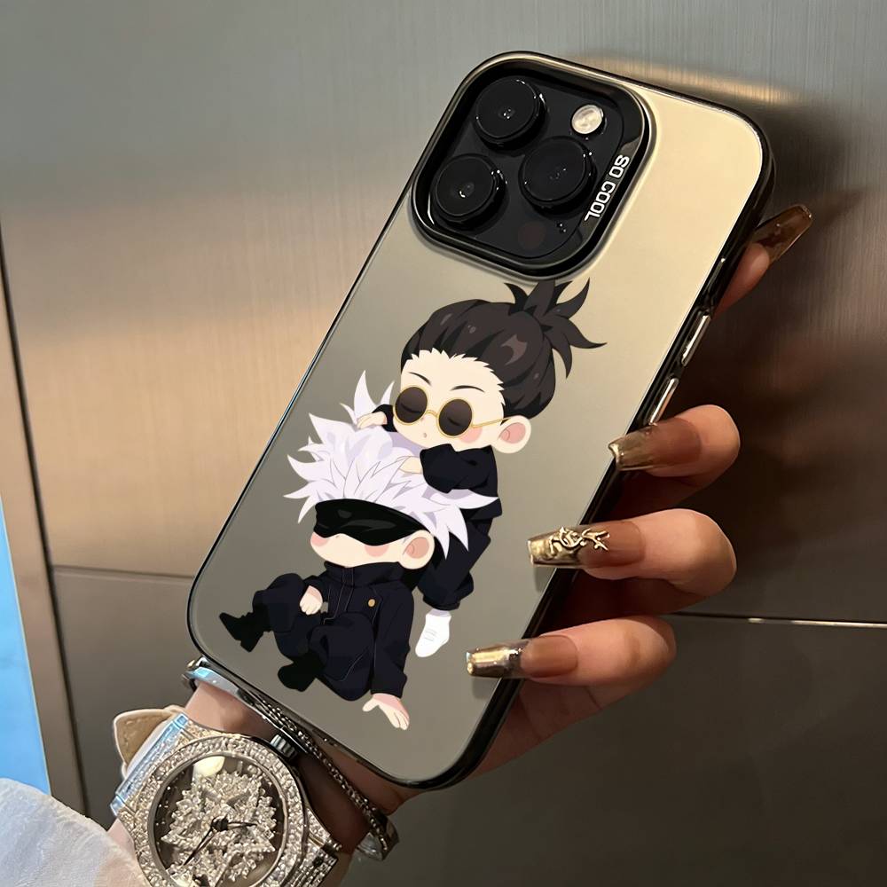 Opular characters-J-Jujutsu K-aisen- For iPhone 17 16 15 14 13 12 11 Pro Max XS 17 Air Silicone Colored Silver Bumper Cover