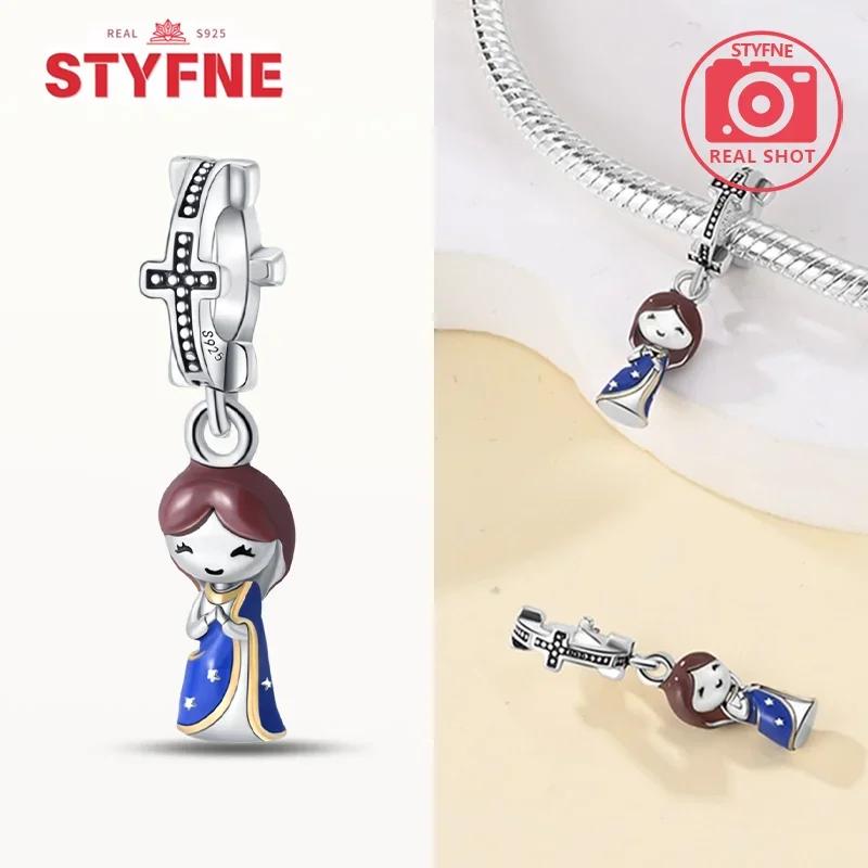 Copper Virgin Mary Pendant Charm Cross Religious Bead Series Beads For Original Bracelet Diy Fine Jewelry Gift For Women