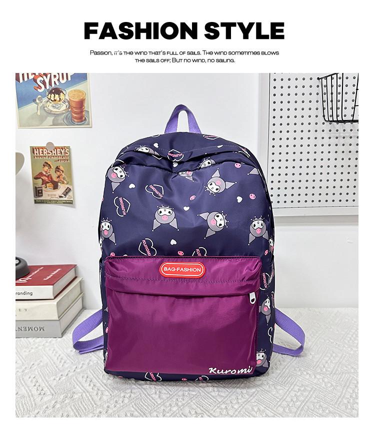 Trendy Nylon Backpack For Middle School Students Stylish Comfortable School Bag In Various Colors фиолетовый