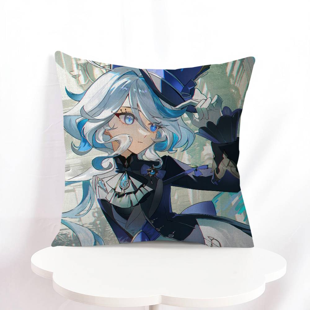 F-Furina Cartoon Pillow Cover Sofa Cushion Cover Home Room Decoration Children Gift