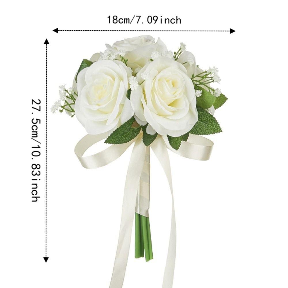 Fiori Artificiali Pre-fatti per Bouquet da Sposa, Bouquet da Matrimonio per Sposa, Bouquet per Damigella d'Onore