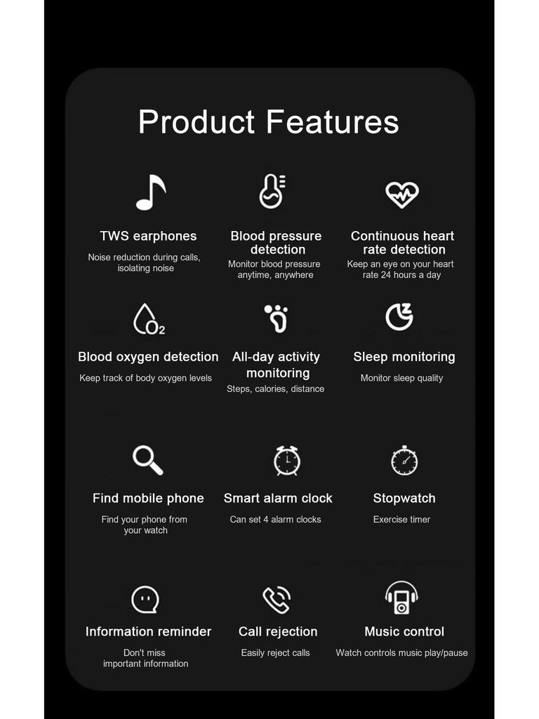 Cross-border S9 Bluetooth Earphones & Smart Bracelet: Heart Rate, Sleep Monitor, Blood Pressure, Weather Updates, Photo, and Search Features.