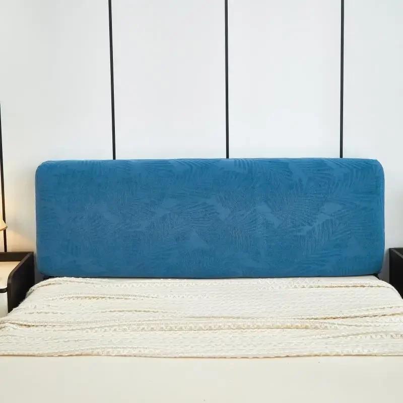 

1 шт. Брызгозащитный чехол на изголовье кровати, вязаный эластичный жаккардовый чехол для кровати в спальне, простой в использовании и чистке 220cm синий