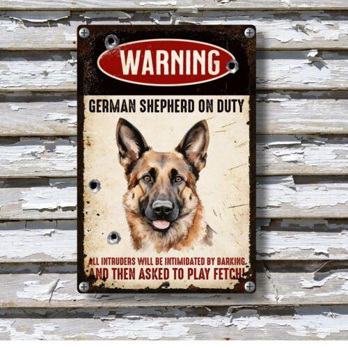 

Funny German Shepherd Welcome Sign For Front Door 8x12 12x18 RustproofAluminum 20x30cm（7.8x11.8inch）