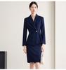 Elegant Black Long-Sleeve Professional Women's Suit Jacket for Beauty Salons