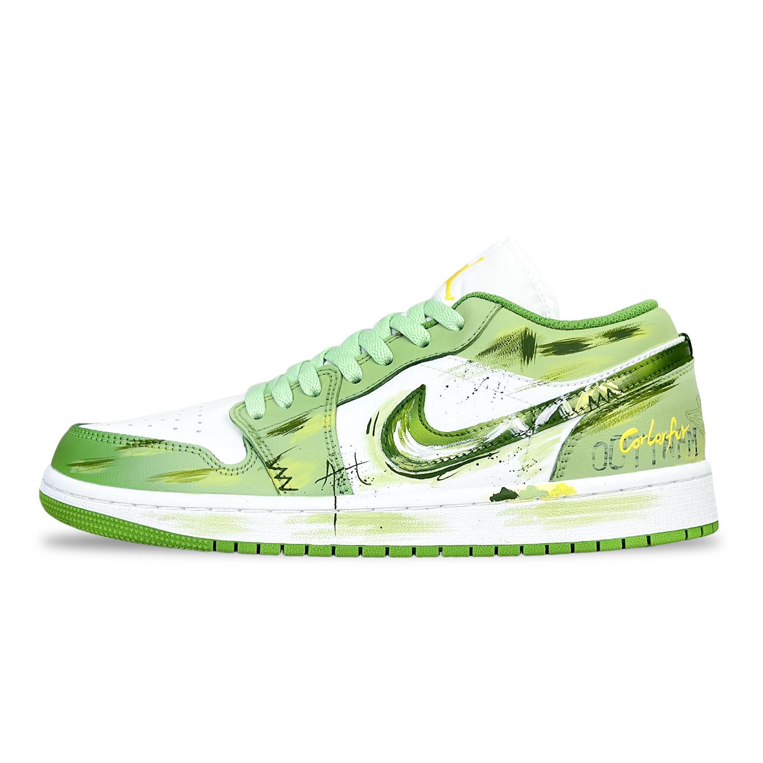 Jordan Air Jordan 1 Low top Skateboard Shoes Unisex Green HF4823-100(Team257-) 37.5