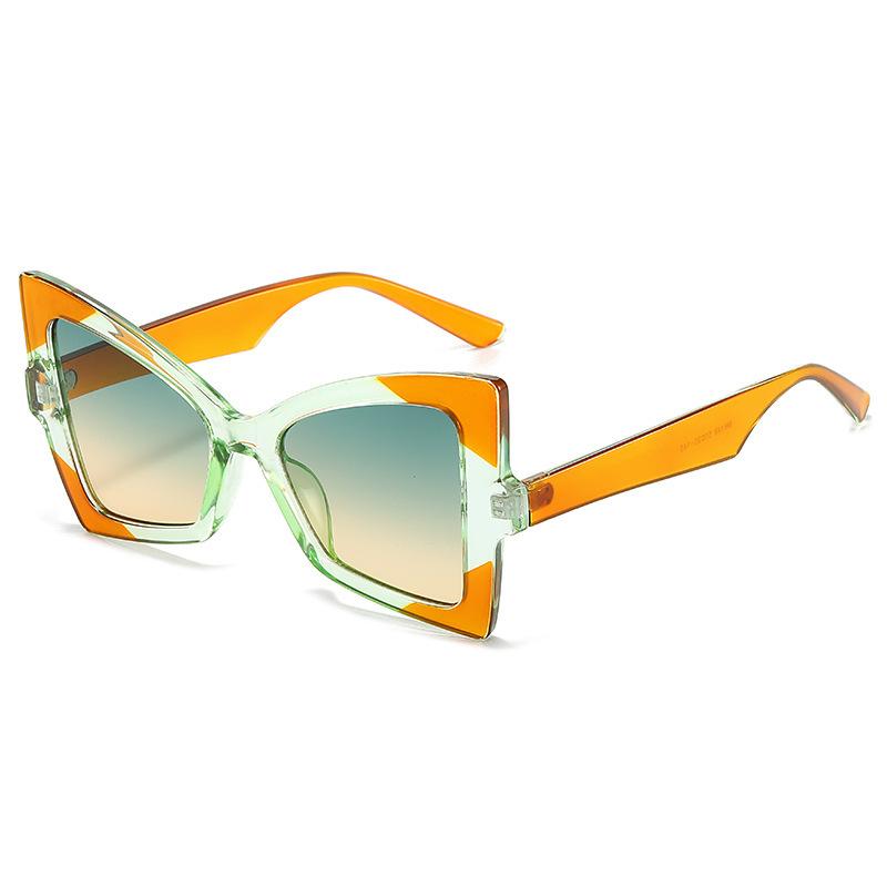 Retro Leopard Print Gradient Cat Eye Women Sunglasses Brand Color Contrast Frame Design Punk Style Men Sun Glasses Uv400