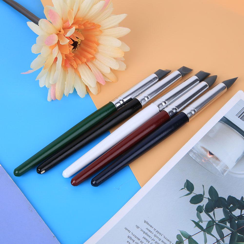 5Pcs Clay Shaper Pen Silicone Soft Head DIY Sculpture Pottery Carving Painting Tool