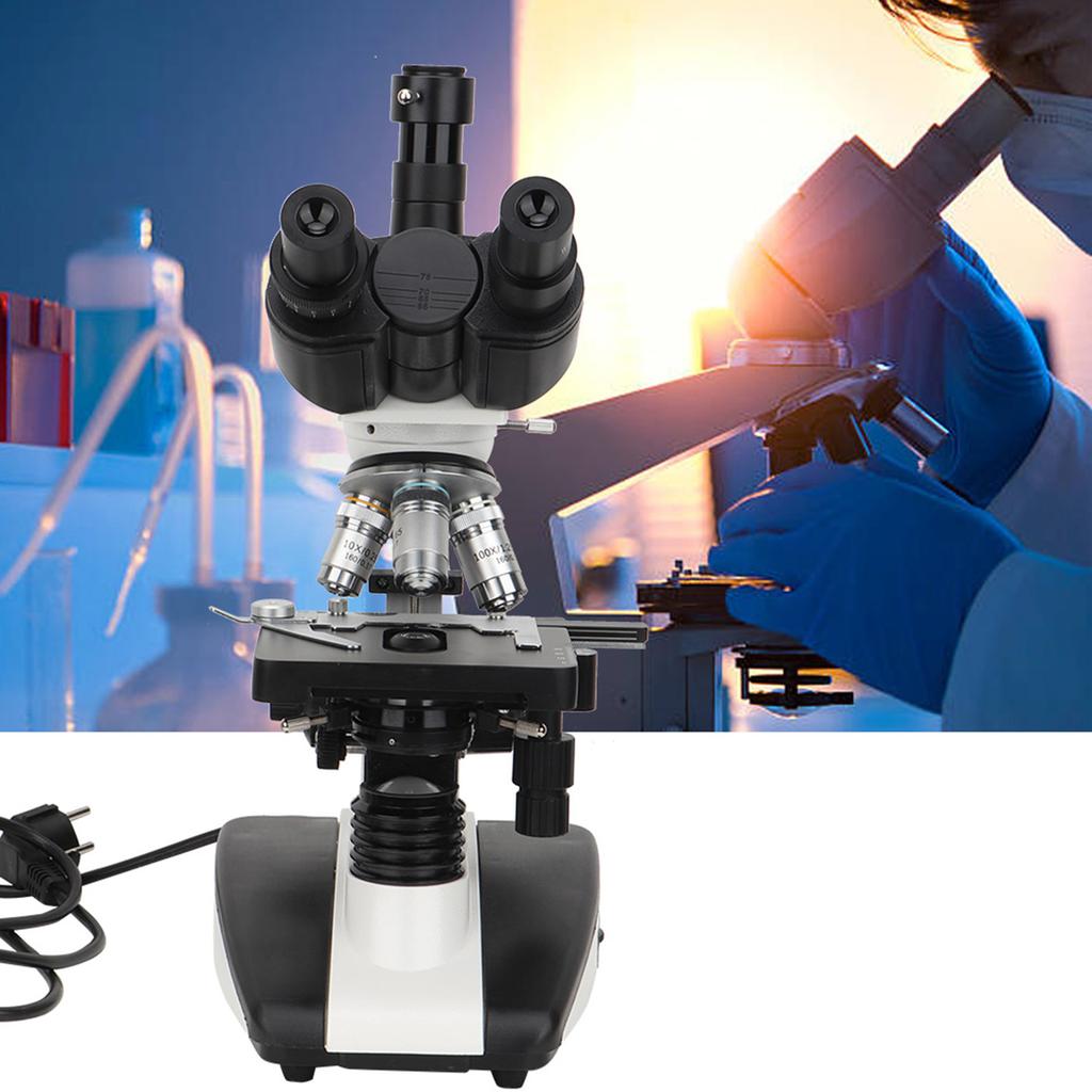 Trinocular Microscope Compound Monocular Microscope 40X 1600X Brightfield Double Layer